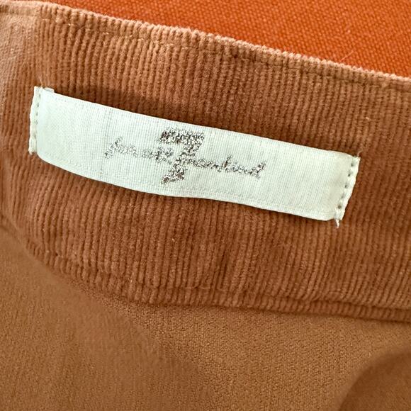 7 FOR ALL MANKIND | Brown Corduroy Button Front Mini Skirt | Size 26 - Picture 6 of 7